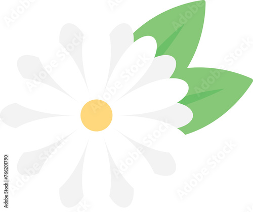 Fototapeta Naklejka Na Ścianę i Meble -  Cute white flower icon. Flat design illustration.