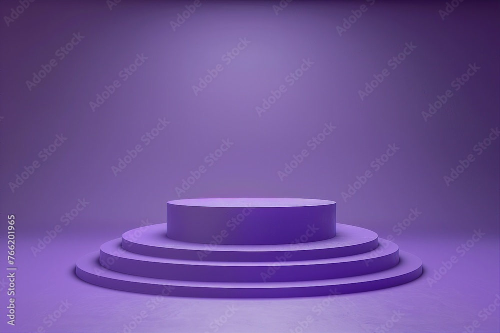 3D rendering purple colour minimal concept double cylinder pedestal or podium for product showcase display on empty background. 3D mockup illustration. generative ai. 3D rendering purple colour minimal concept double cylinder pedestal or podium for product showcase display on empty background. 3D mockup illustration. generative ai.