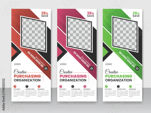 Creative business agency modern roll up banner design or stand banner template