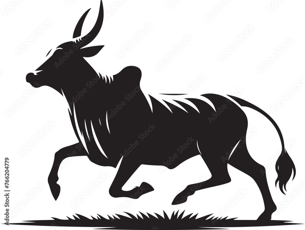 Obraz premium Cow silhouette vector