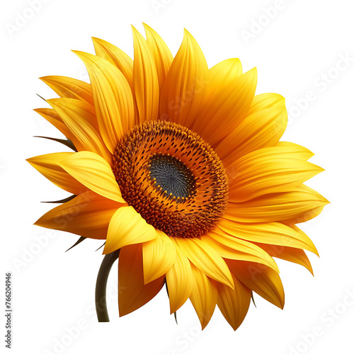 Close Up Sunflower isolated on transparent background. Front view. Flower