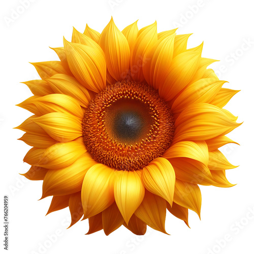 Close Up Sunflower isolated on transparent background. Front view. Flower