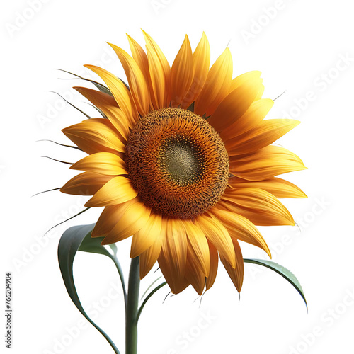 Close Up Sunflower isolated on transparent background. Front view. Flower