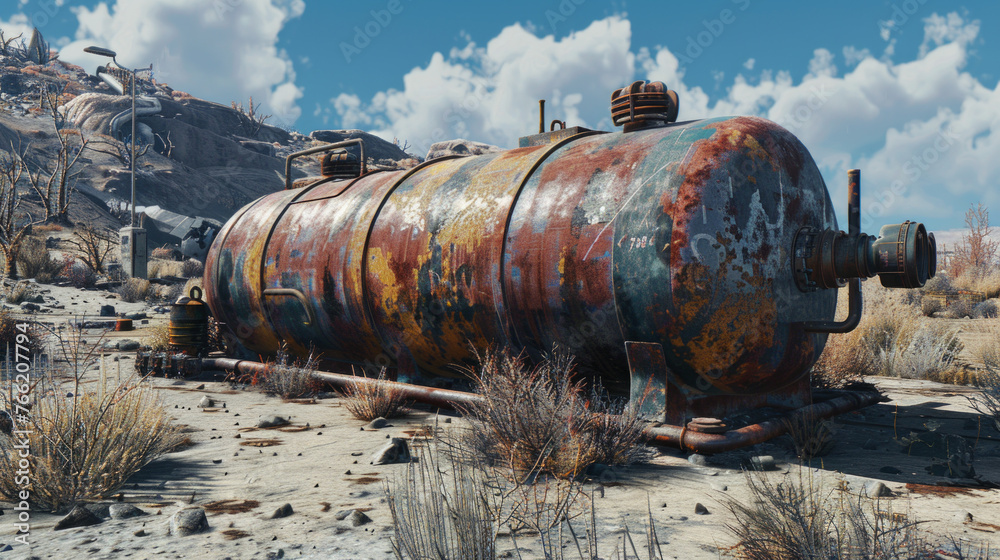 A high-capacity fuel tank, constructed from durable steel, capable of holding gallons of diesel fuel A high-capacity fuel tank, constructed from durable steel, capable of holding gallons of diesel fuel