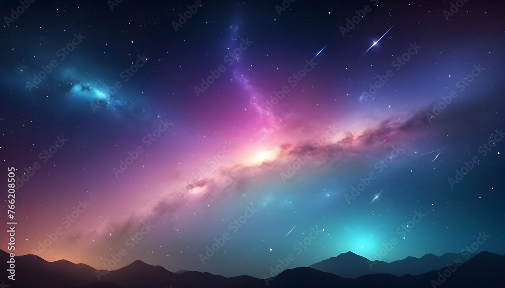 Milky Way Meteor Fantasy Style Galaxy Background