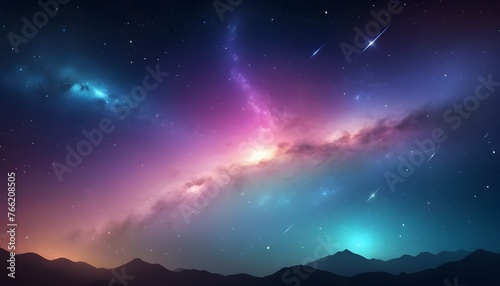 Milky Way Meteor Fantasy Style Galaxy Background