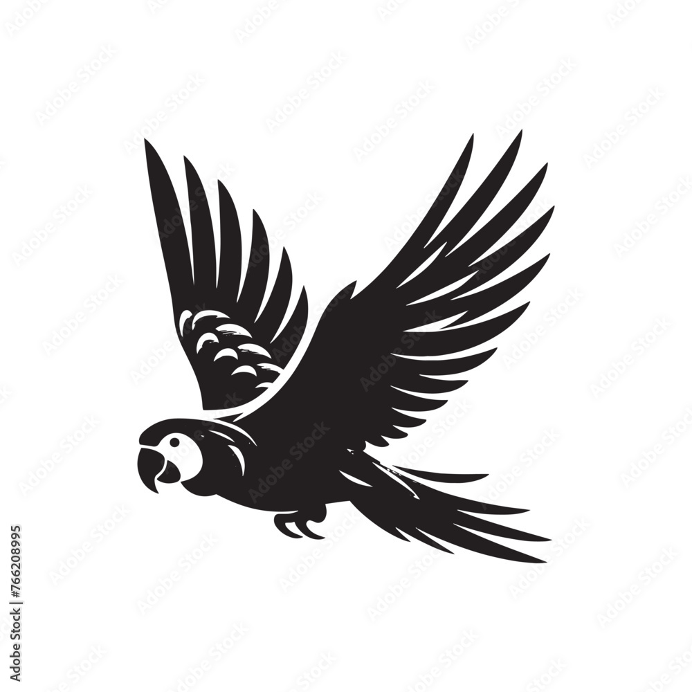 Parrot Silhouette Vector: A Simplified Depiction of Avian Beauty and Grace- Parrot vector stock. Parrot Silhouette Vector: A Simplified Depiction of Avian Beauty and Grace- Parrot vector stock.