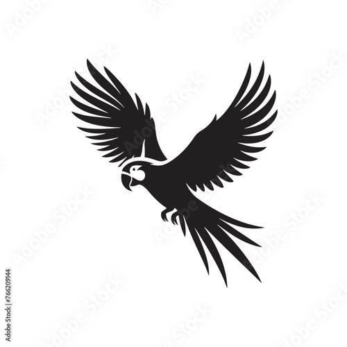 Parrot Silhouette Vector: A Simplified Depiction of Avian Beauty and Grace- Parrot vector stock.