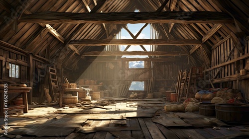 Wallpaper Mural Old abandoned house. AI generated art illustration. Torontodigital.ca