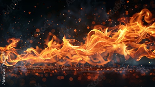 Ethereal Flames Dancing on Water Surface Against Dark Sparkling Background  © Infini Craft