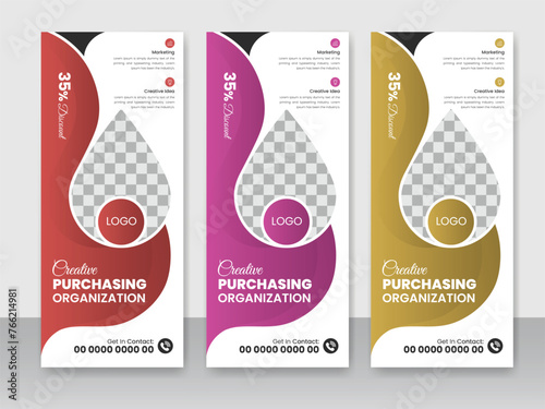 Creative business agency modern roll up banner design or stand banner template