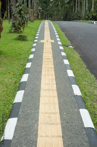 Tactile footpath for the blind in Bali Botanic Garden.