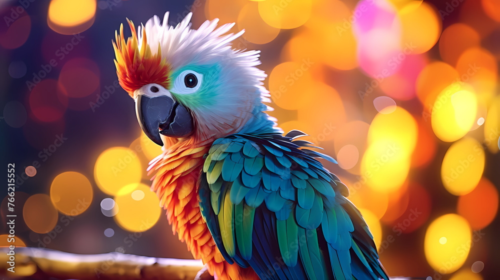 Fototapeta premium Parrot on minimalist background
