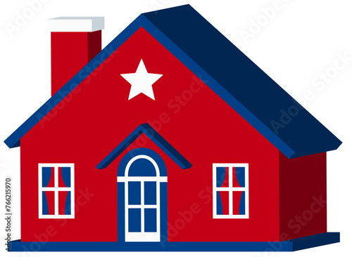 Patriotic USA house vector 