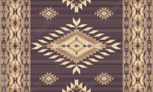 American tribal ethnic native pattern.Traditional Navajo,Aztec,Apache,Southwest and Mexican style fabric pattern.Abstract vector motifs pattern.For fabric,clothing,blanket,carpet,woven,wrap,decoration