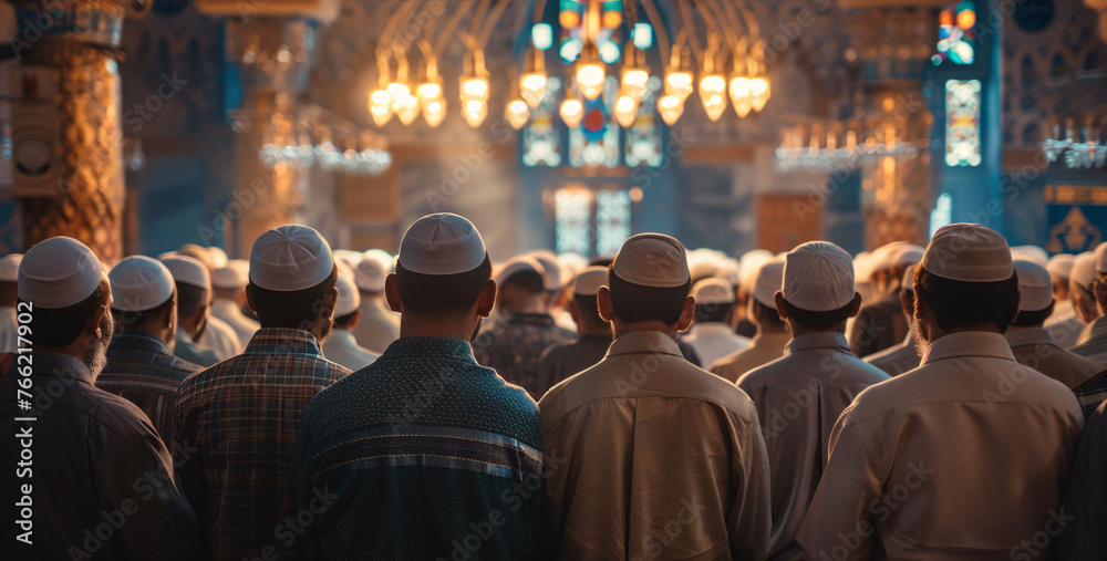 People praying inside a mosque on the occasion of eid ul fitr. People praying inside a mosque on the occasion of eid ul fitr.