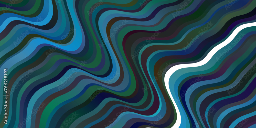 Dark BLUE vector background with bent lines.