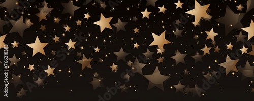 Aesthetic black and brown star wallpaper, hard lines, flat style, children book illustration