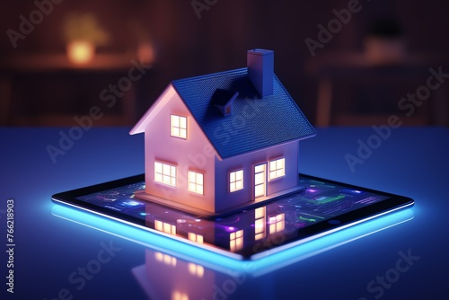 a house on a tablet
