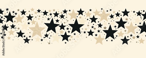 Aesthetic black and khaki star wallpaper, hard lines, flat style, children book illustration, hint of pink color. © Celina