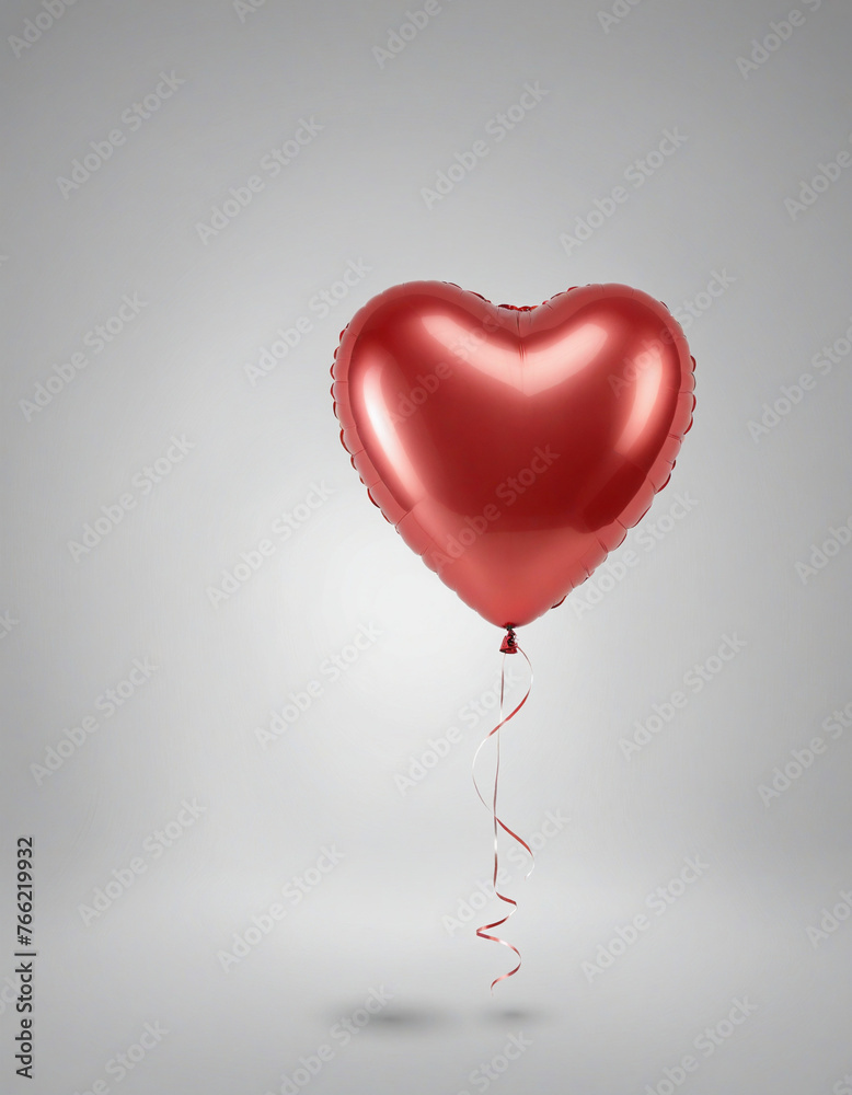 Red heart balloon for party and celebration colorful background