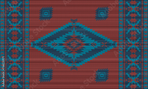 American tribal ethnic native pattern.Traditional Navajo,Aztec,Apache,Southwest and Mexican style fabric pattern.Abstract vector motifs pattern.For fabric,clothing,blanket,carpet,woven,wrap,decoration