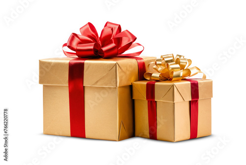 festive Christmas gifts, presents boxes in a row