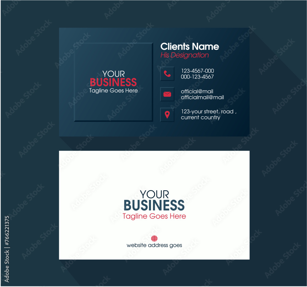 Minimal business card design. Simple and Professional business card layout. Corporate visiting card vector. Modern gradient embossed background calling card. Minimal business card design. Simple and Professional business card layout. Corporate visiting card vector. Modern gradient embossed background calling card.