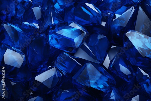a pile of blue gemstones