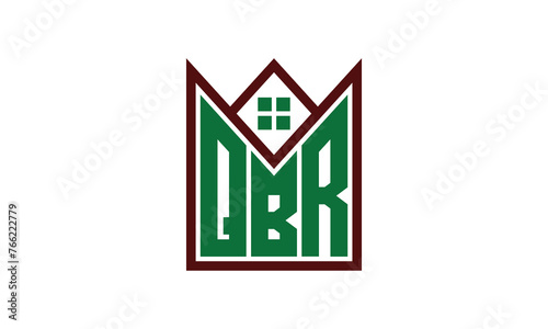 QBR initial letter builders real estate logo design vector. construction, housing, home marker, property, building, apartment, flat, compartment, business, corporate, house rent, rental, commercial photo