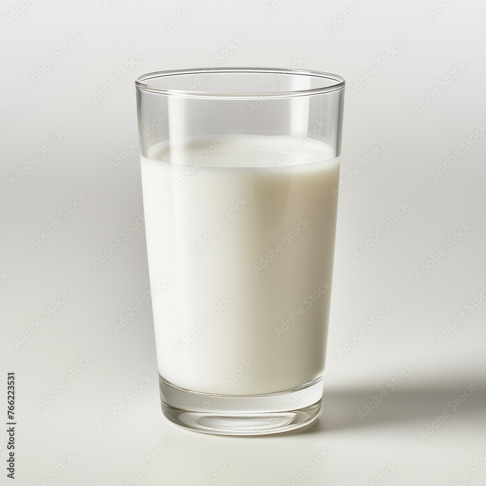 a glass of milk on a white background a glass of milk on a white background