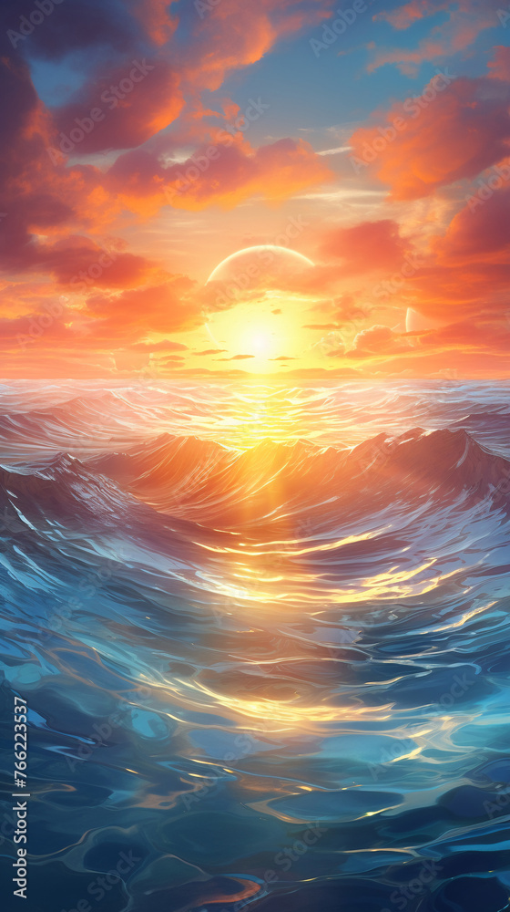 Obraz premium Suns rays dancing on the waters surface , no noise