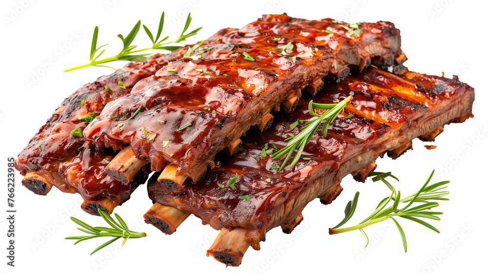 BBQ Ribs isolated on white background