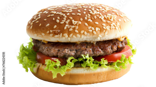 Butter burger on white background fastfood meal