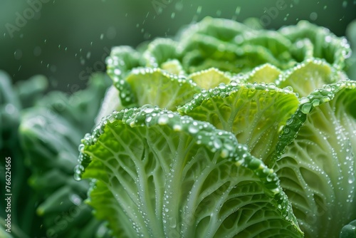 Macro photo of fresh Chinese cabbage, vegetable background, healthy eating, harvest