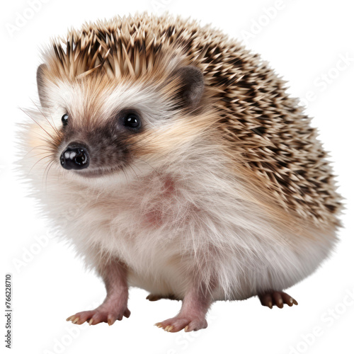 a cute hedgehog stand isolated on transparent background