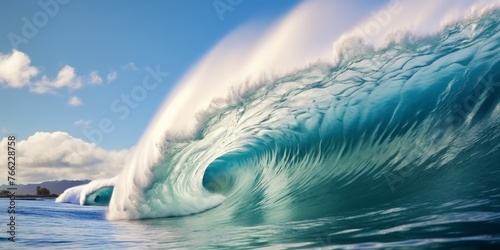 Beautiful wave Deep Blue Tube Generative AI © Valentine