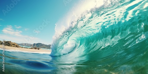 Beautiful wave Deep Blue Tube Generative AI © Valentine