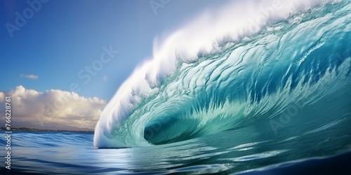 Beautiful wave Deep Blue Tube Generative AI