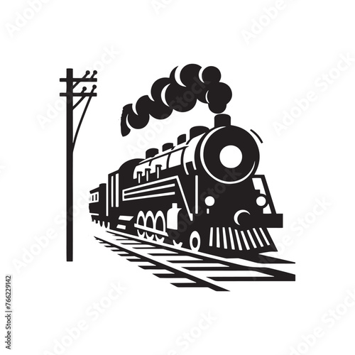 Train Silhouette Vector: Classic and Timeless Railway Icon- Train vector stock.