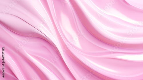 Abstract Elegant Pink Silk Fabric Texture with Waves and Glossy Finish