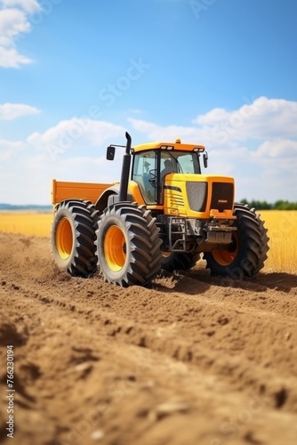 agricultural machinery in the field tractor Generative AI