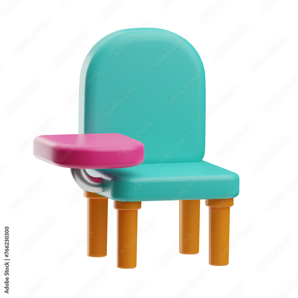 Object Teenager School Desk 3D Illustration Object Teenager School Desk 3D Illustration