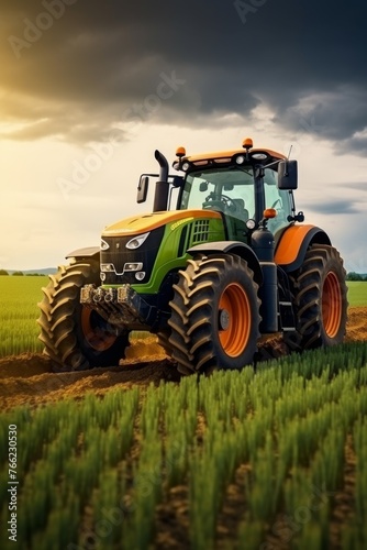agricultural machinery in the field tractor Generative AI