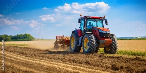 agricultural machinery in the field tractor Generative AI