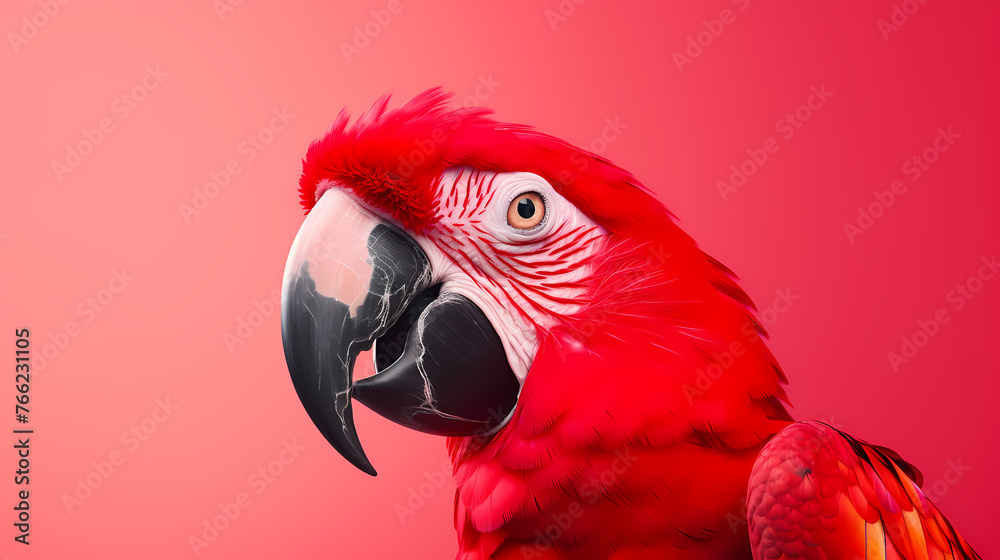 Fototapeta premium Beautiful colored parrot on tropical background