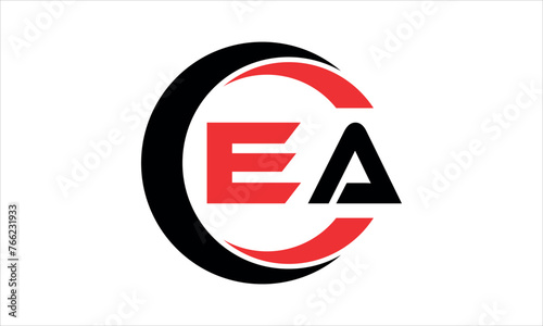 EA initial letter circle icon gaming logo design vector template. batman logo, sports logo, monogram, polygon, war game, symbol, playing logo, abstract, fighting, typography, minimal, wings logo, sign
