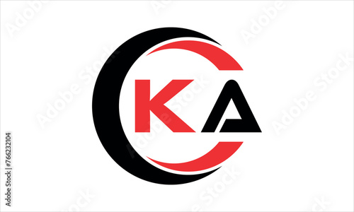 Free Download KA initial letter circle icon gaming logo design vector template. batman logo, sports logo, monogram, polygon, war game, symbol, playing logo, abstract, fighting, typography, minimal, wings logo, sign - GFXLoad