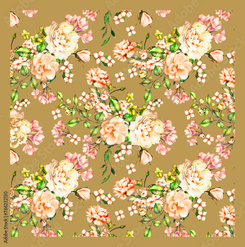 Digital Textiles Designs, Seamless Boarders, Seamless Patterns, Florals, Flowers,Allover Seamless Patterns