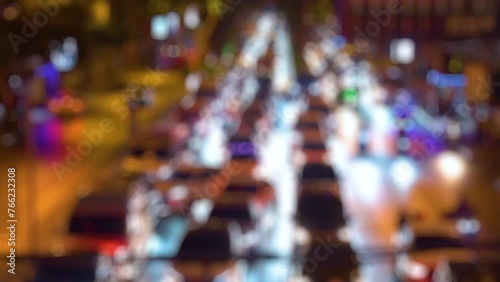 Wallpaper Mural Traffic jam at express way Rush hour. Blurred jammed street traffic at night. Night traffic jam on the crossroad.  Torontodigital.ca